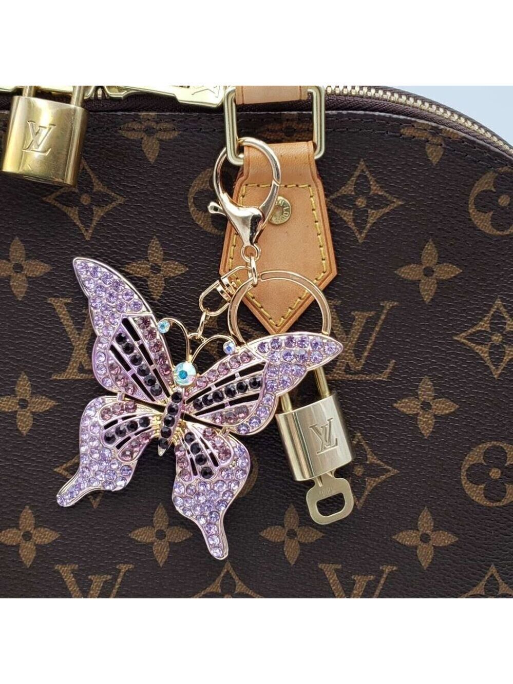 LV Gold Padlock & Key 🔒 Authentic Louis Vuitton Bag Unbranded Butterfly Charm